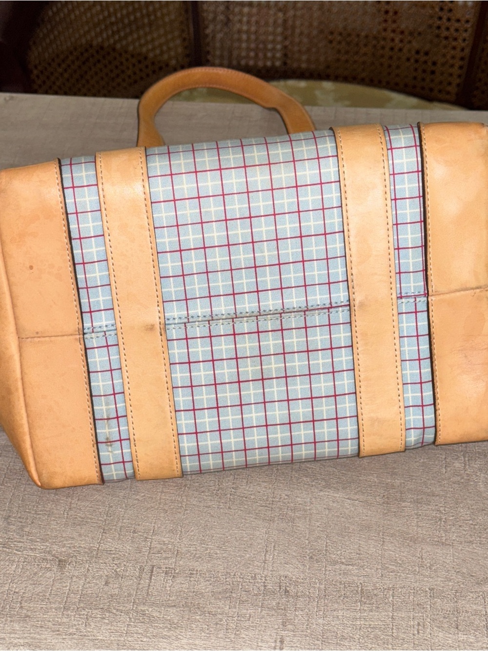 Coach Rare Vintage Hampton Satchel Plaid Handbag Purse Bag Tote A3J-7579 - Picture 7 of 11